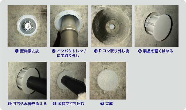 施工方法　キャップ＋パッキン